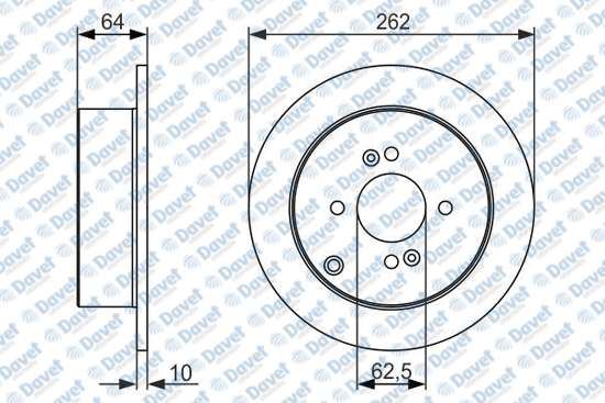 BOSCH 0986479C08 Fren Diski Arka 262mm Accent 1.4gl 1.6 Gls Getz 1.6 1.5 Crdi I20 1.2 1.4 1.6 1.6 Crdi 02->